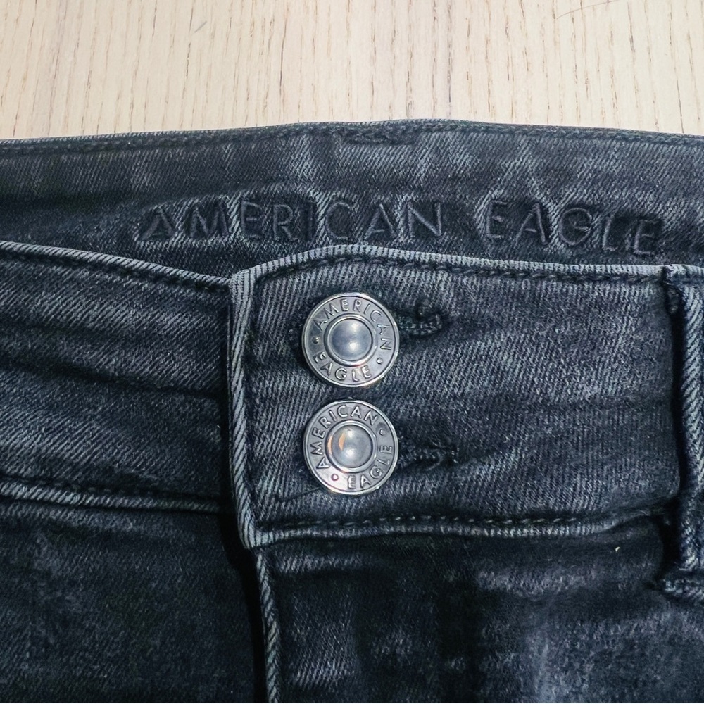 American eagle artist flare next level stretch dark wash denim jeans 14 long - Picture 13 of 16